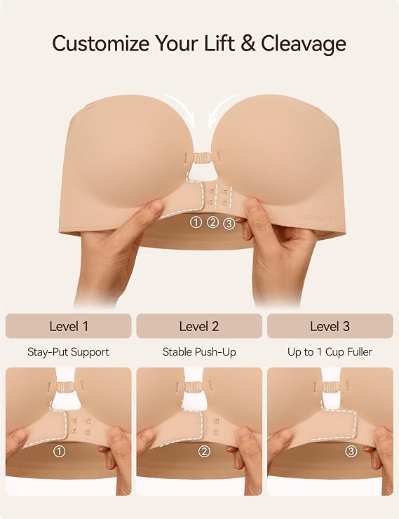 Anti-Slip Push-Up Strapless Bra